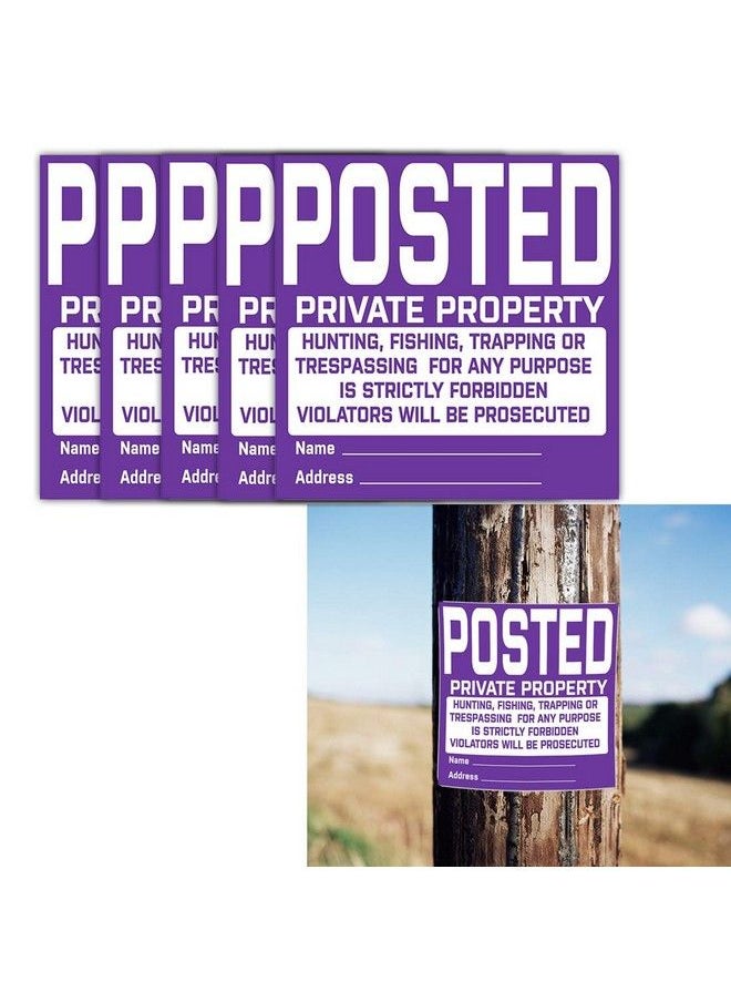 11 Inch Posted Signs Posted Private Property Signs Weather Resistant Purple No Trespassing Sign No Hunting Signs 12 Pack