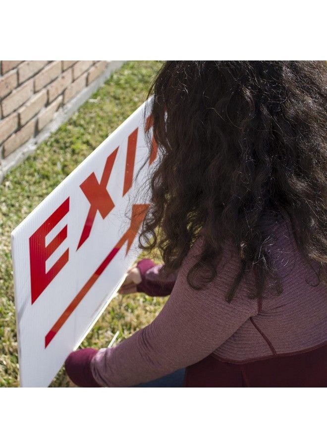 Traffic Sign Kit With Stands Do Not Enter Parking Enter And Exit Arrow Yard Signs Bundle For Traffic Control Includes Four 24Inch X 18Inch Uv 2Sided Yard Signs + Four 24Inch Tall Wire Stakes