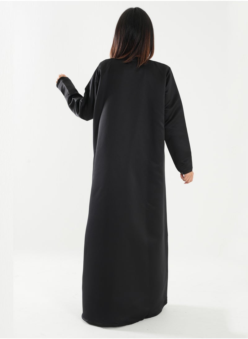 Elegant Open style abaya featuring elegant organza dantel accents