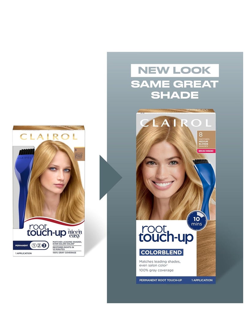 Clairol Root Touch-Up by Nice'n Easy Permanent Hair Dye, 6 Light Brown Color, 2 Count