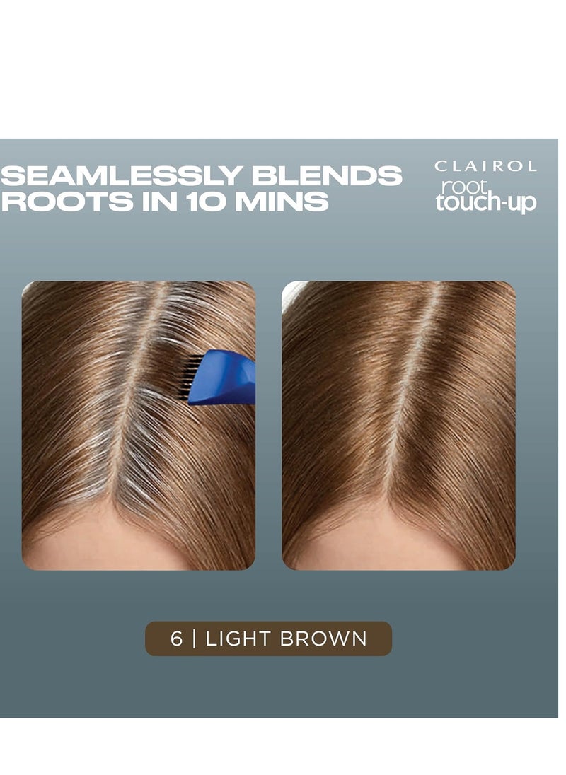 Clairol Root Touch-Up by Nice'n Easy Permanent Hair Dye, 6 Light Brown Color, 2 Count