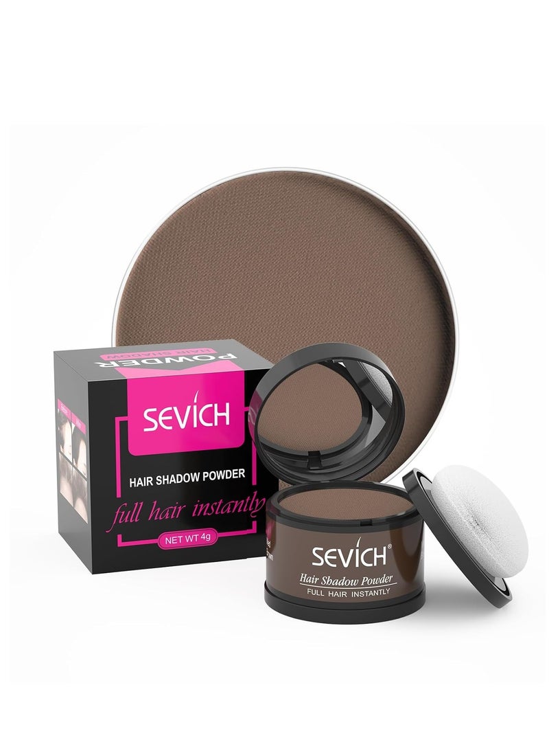 Sevich Hairline Powder，Instantly Conceals Hair Loss, Root Touch up Powder, Hair Shadow Toppers for Women & Men, Touch Up for Thinning Gray Hair, Windproof & Sweatproof, Medium Brown