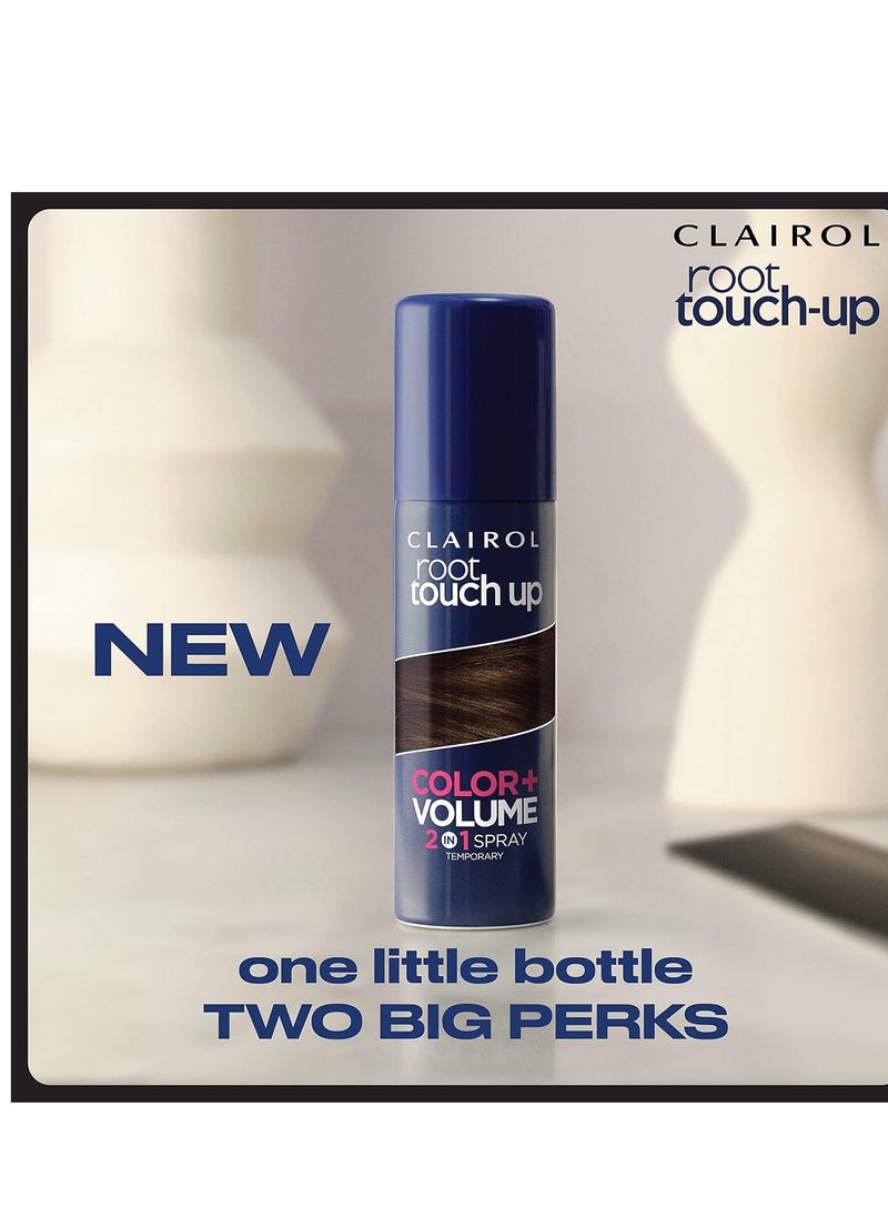 Clairol Root Touch-Up Color + Volume 2-in-1 Temporary Spray, Medium Brown Hair Color, Pack of 1