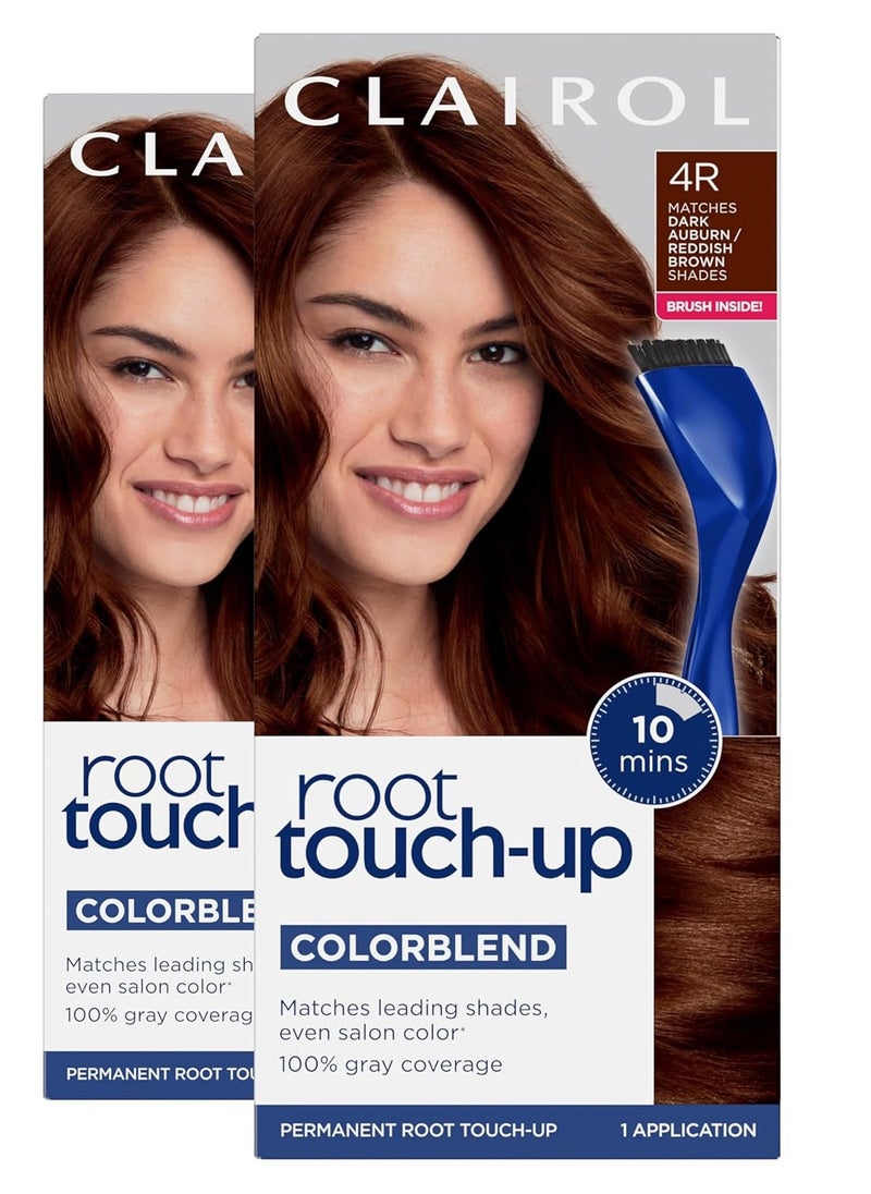 Clairol Root Touch-Up by Nice'n Easy Permanent Hair Dye, 4R Dark Auburn/Reddish Brown Hair Color, 2 Count