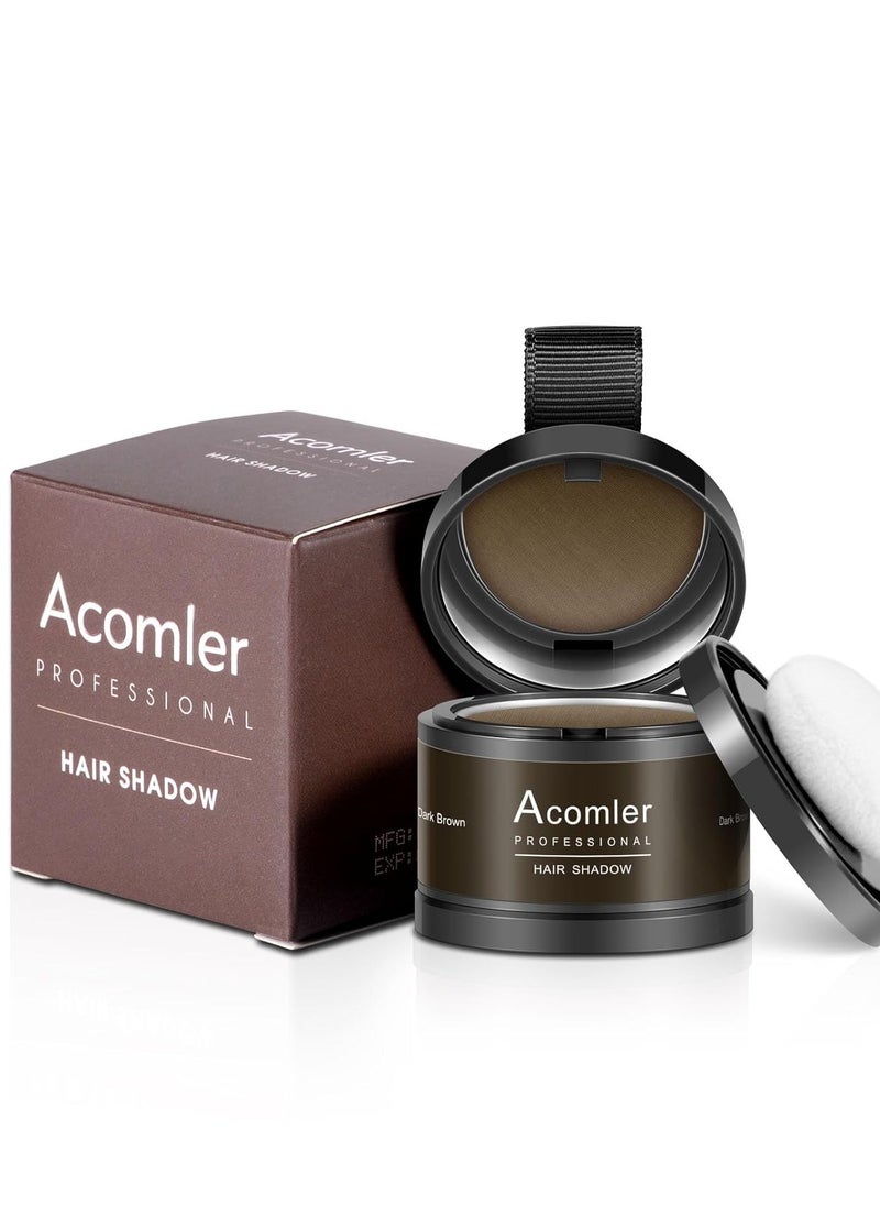 Acomler Instantly Root Cover Up Hairline Shadow Powder,Root Touch Up Hair Powder,Dark Brown for Thinning Hair, Grey Hair Coverage Hair Powder for Womem with Eyebrows,Beard Line,Bald Spots (Dark Brown)