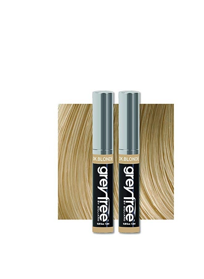 Root touch up, temporary hair color to cover gray hairlines, eyebrows, Mustache & Beards Greyfree 2 PACK (DARK BLONDE)