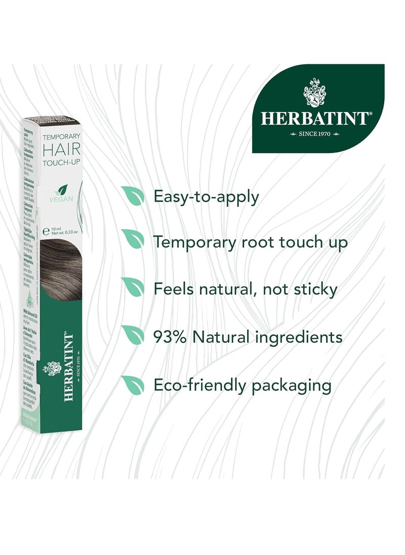 Herbatint Temporary Hair Touch-Up - Instantly Mask Grey Roots Between Coloring with Easy To Apply Precision Brush Kit - Natural-Looking Concealer For Dark Chestnut Hair - Vegan - .33 oz