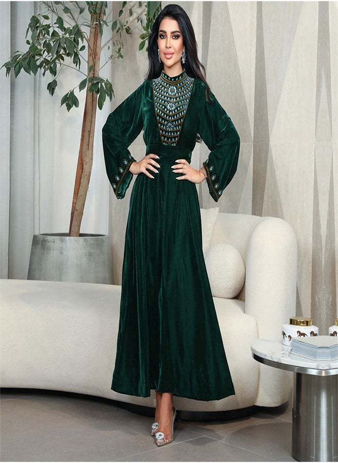 Jalabiya Loose Music Robe For Women Dark Green