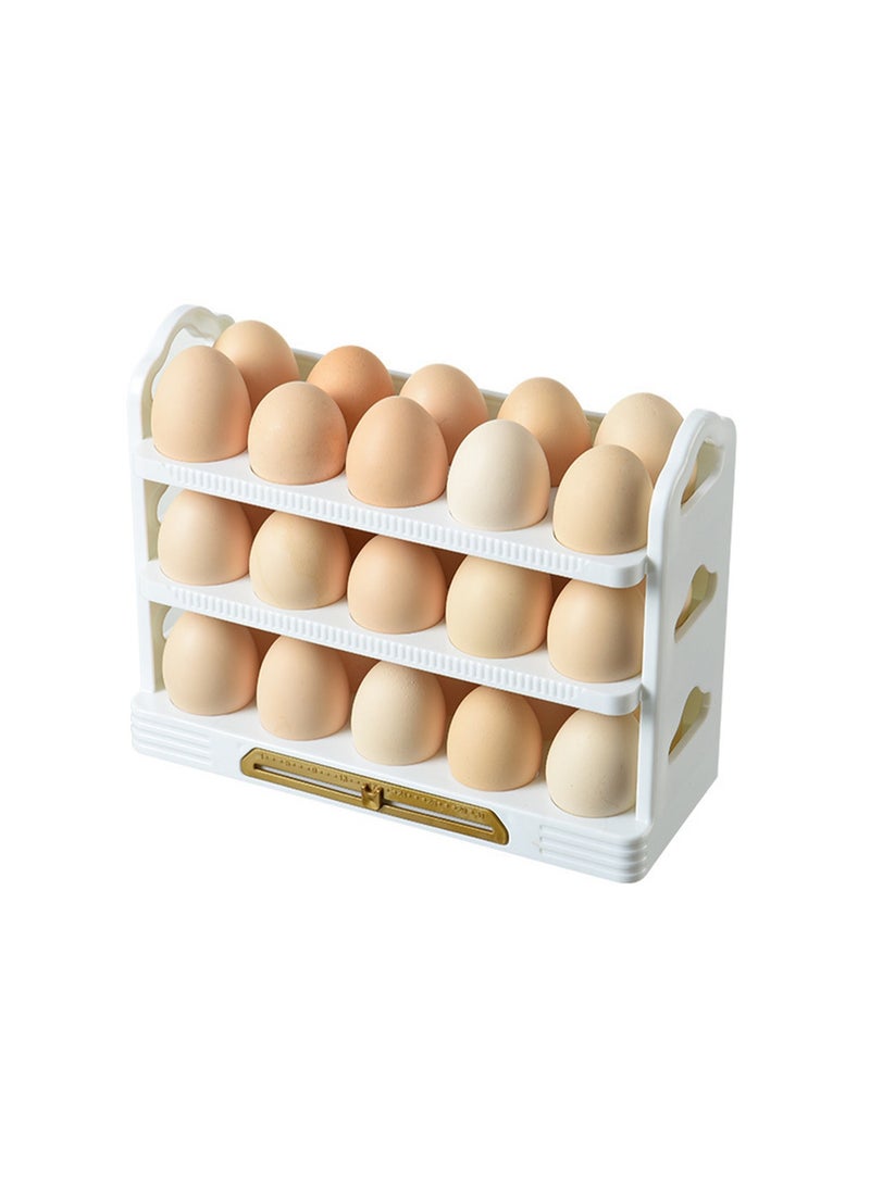 Creamy White Refrigerator Egg Rack, Stackable Egg Storage Container, Suitable For Refrigerator Door, Save Space