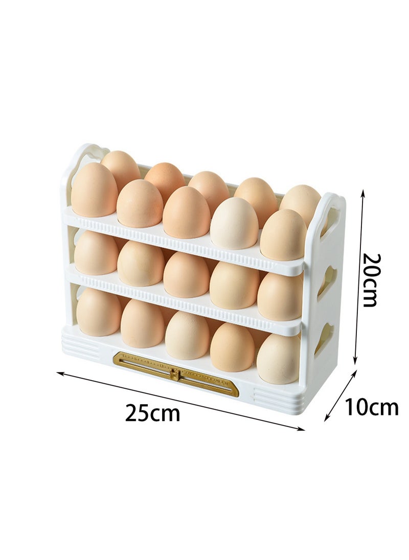 Creamy White Refrigerator Egg Rack, Stackable Egg Storage Container, Suitable For Refrigerator Door, Save Space