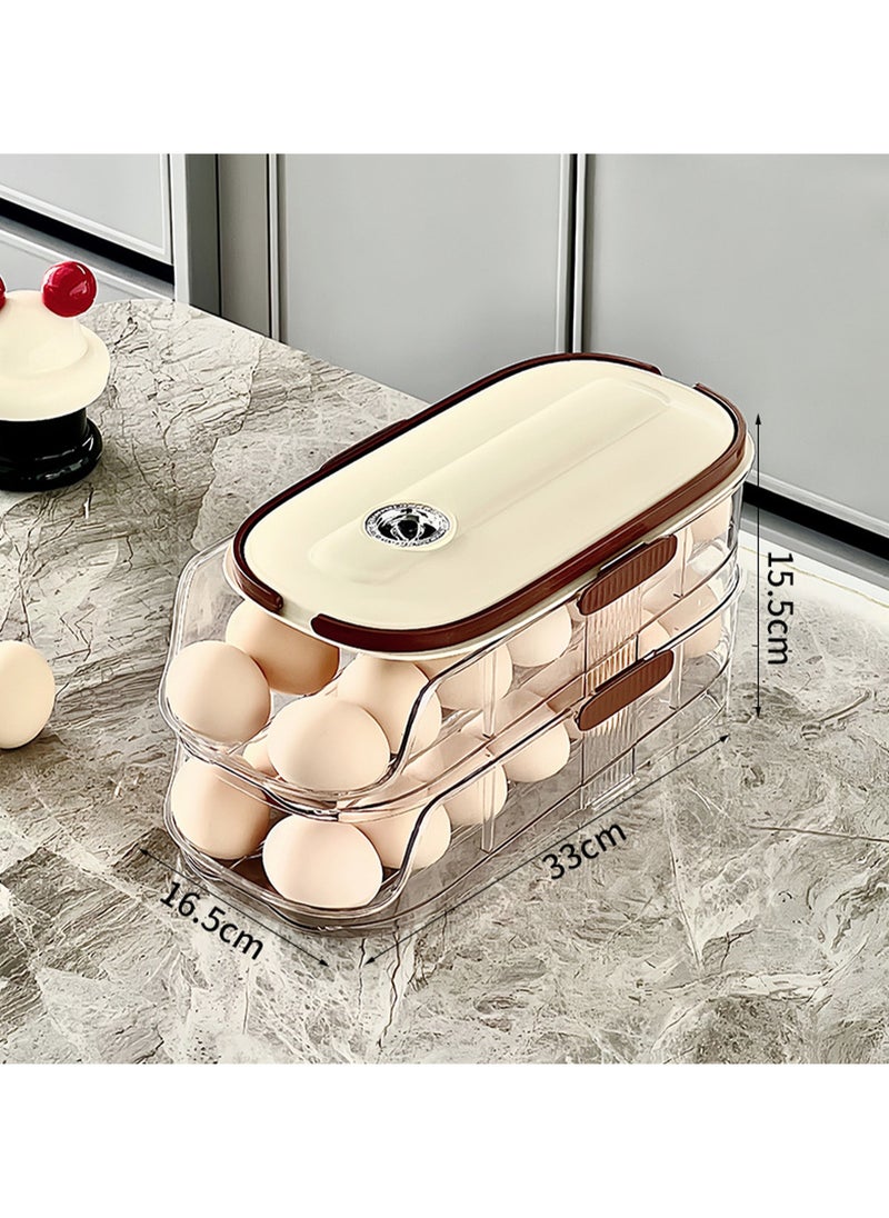 Double Row - Double Layer, Egg Storage Box Storage Container, Suitable For Refrigerator Door, Save Space