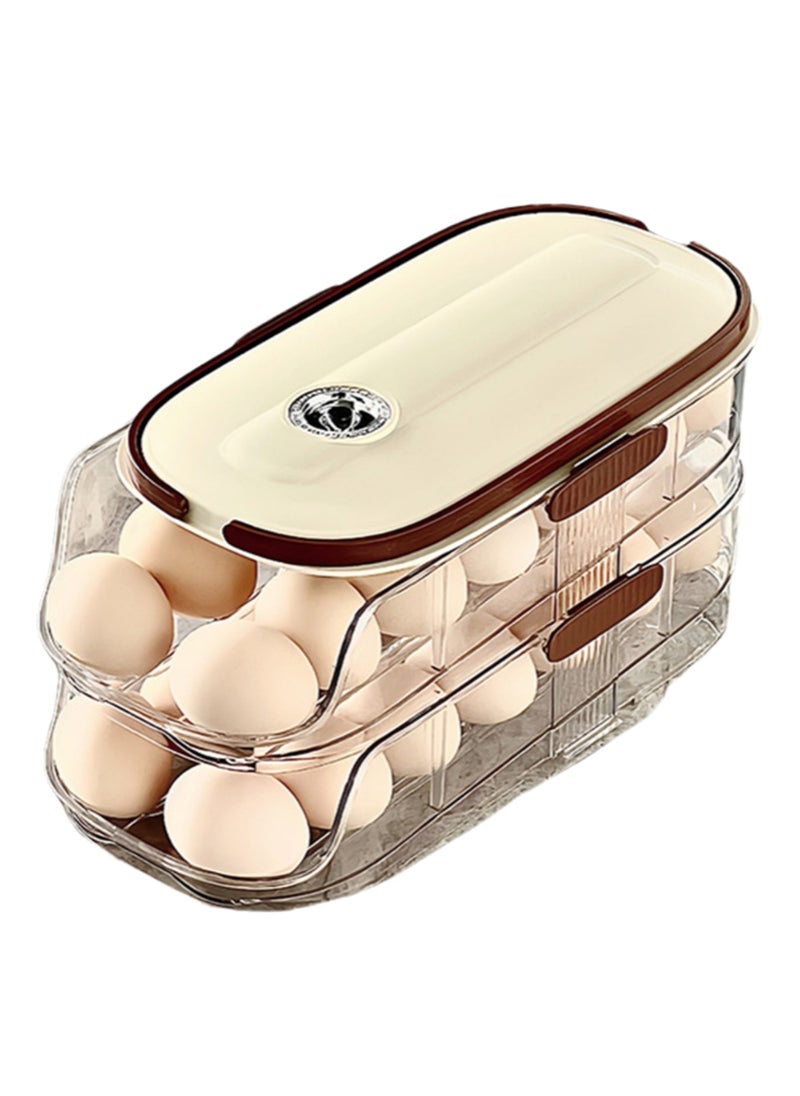 Double Row - Double Layer, Egg Storage Box Storage Container, Suitable For Refrigerator Door, Save Space