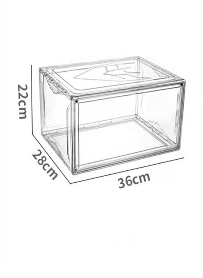 Shoe Boxes Clear Plastic Stackable Sneaker Storage Boxes with Magnetic Door, Acrylic Boxes for Display, Side Open Shoe Box Clear Shoe Boxes Stackable Shoe Containers