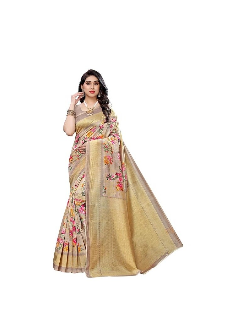 Women's Art Silk Saree (Mustard)