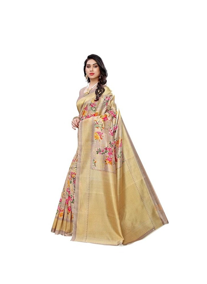 Women's Art Silk Saree (Mustard)