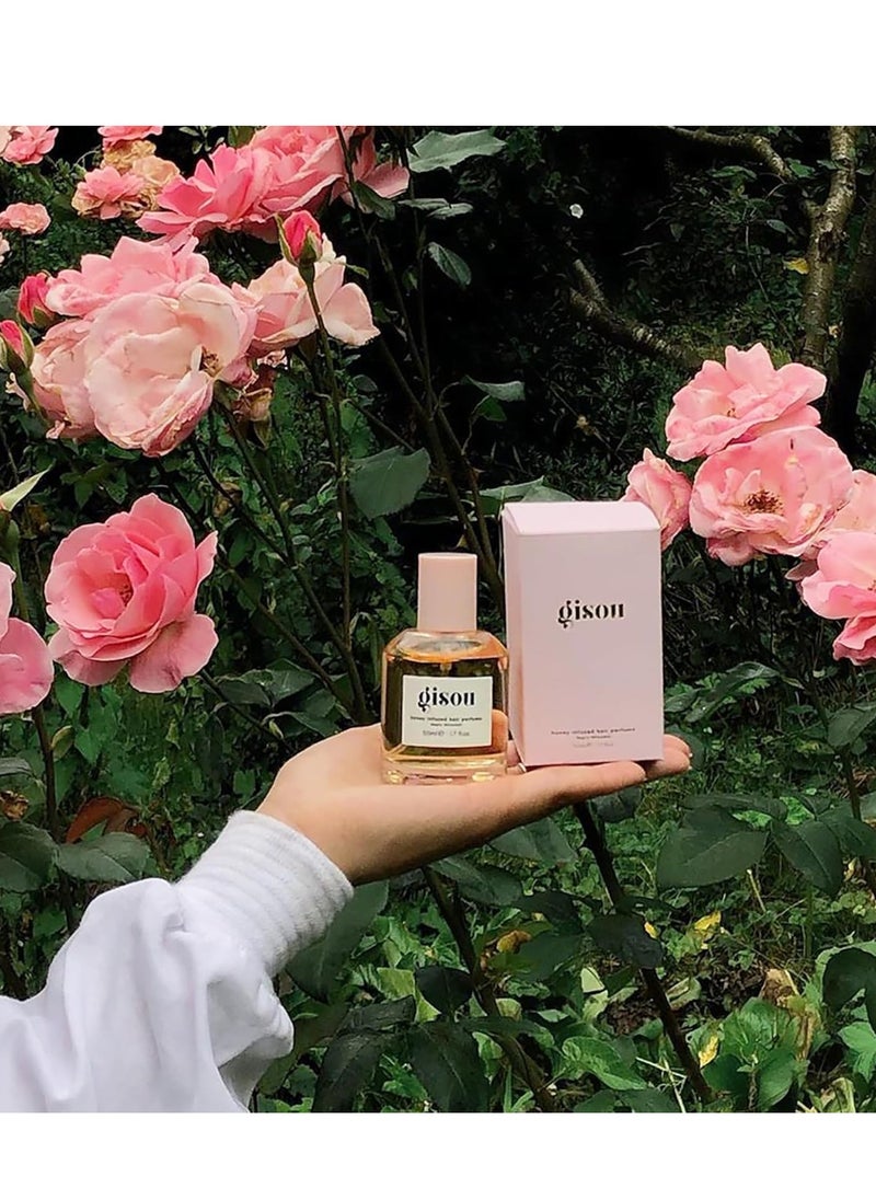 Gisou Honey Infused Hair Perfume, A Delicate Hair Fragrance with Sweet Notes of Honey Blended into Spring Florals, Nourishing and Hydrating Hair Shine Spray (1.7 fl oz)