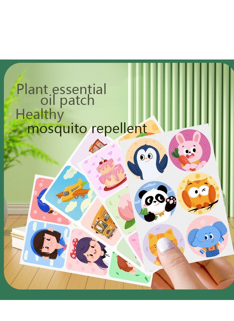 Mosquito Repellent Stickers, 144 Pcs Natural Patches for Kids and Adults, DEET Free, Cartoon for Outdoor Camping Traveling Fishing