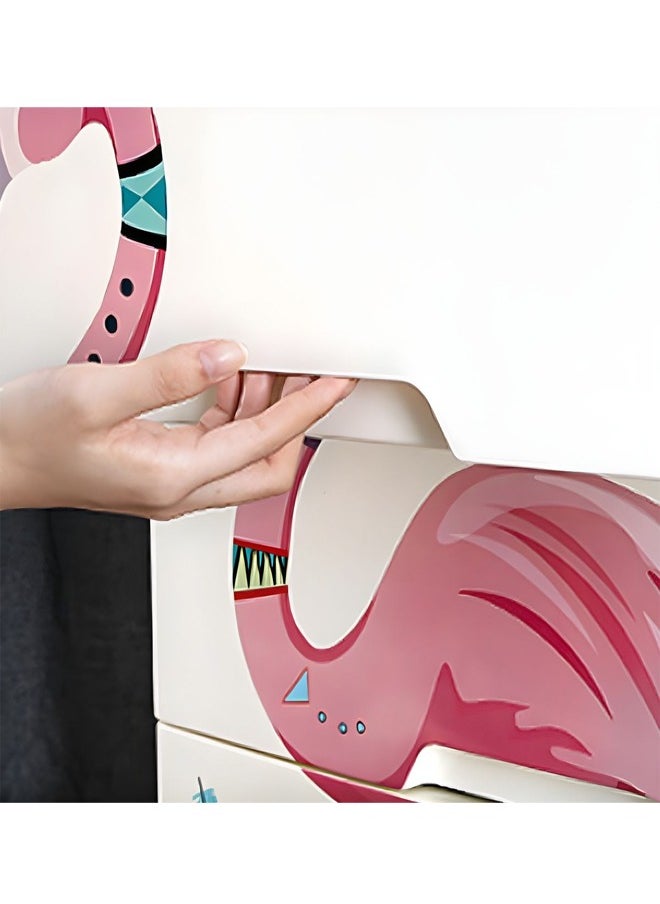 5-Drawer Flamingo Design Storage Cabinet - 60 x 40 x 80 CM