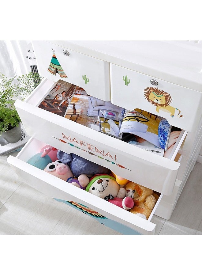 6-Drawer Elephant Design Storage Cabinet - 62 x 40 x 98.5 CM