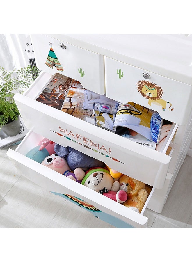 5-Drawer Elephant Design Storage Cabinet - 60 x 40 x 80 CM