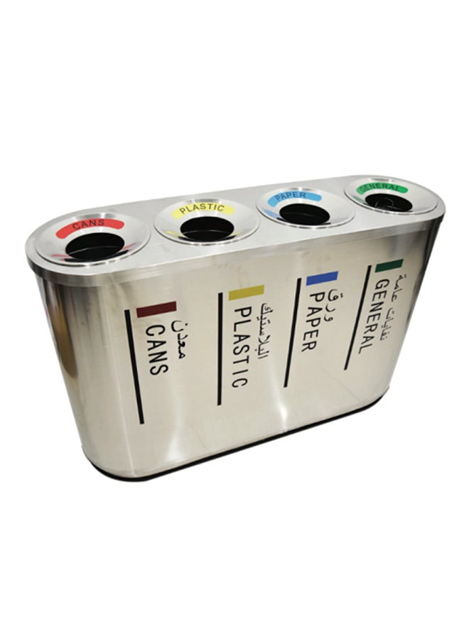 High Quality Sturdy And Durable Environmentally Friendly Waste Classification Recycling Dustbin Silver 240Liters