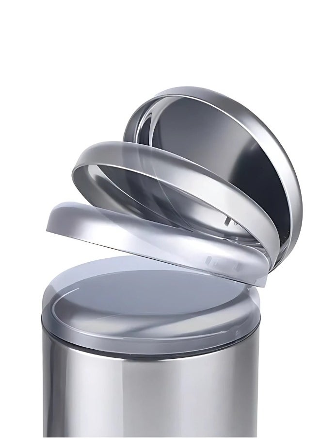 12 Liters Matte Finish Step Trash Can | Quiet-Close Lid, Fingerprint-Proof, Stainless Steel | Sleek Pedal Bin for Kitchen, Bathroom & Home Use