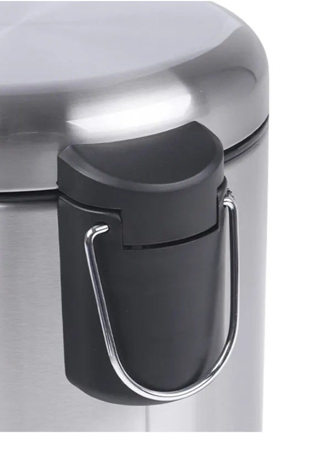 12 Liters Matte Finish Step Trash Can | Quiet-Close Lid, Fingerprint-Proof, Stainless Steel | Sleek Pedal Bin for Kitchen, Bathroom & Home Use