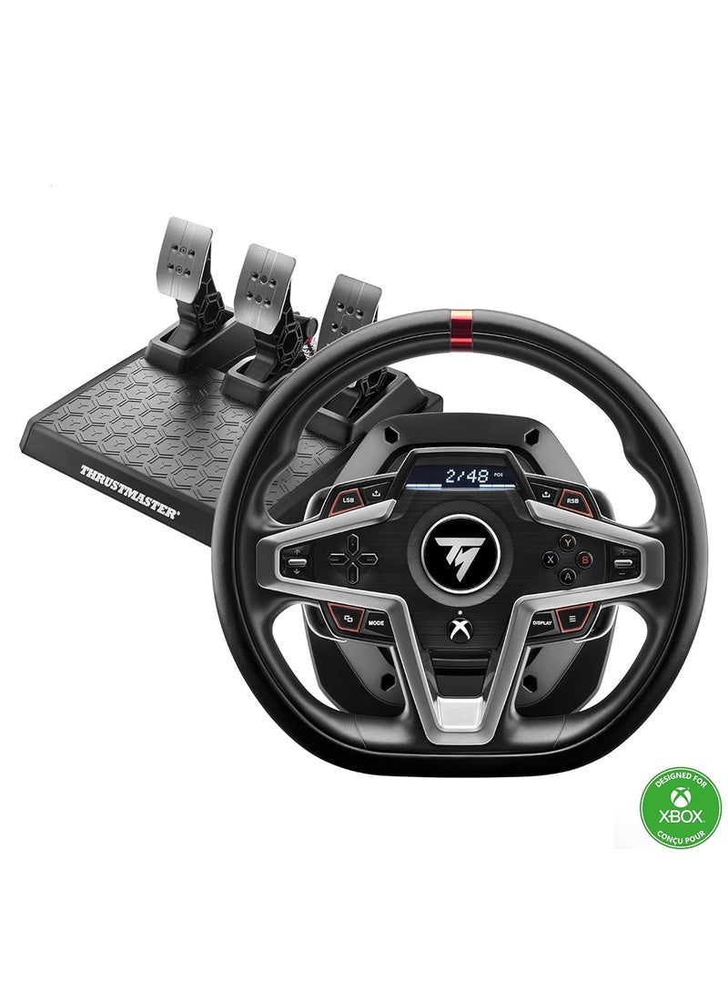 Thrustmaster T248, Racing Wheel and Magnetic Pedals, Xbox Series X|S, Xbox One, PC, HYBRID DRIVE, Magnetic Paddle Shifters, Dynamic Force Feedback, Screen with Racing Information