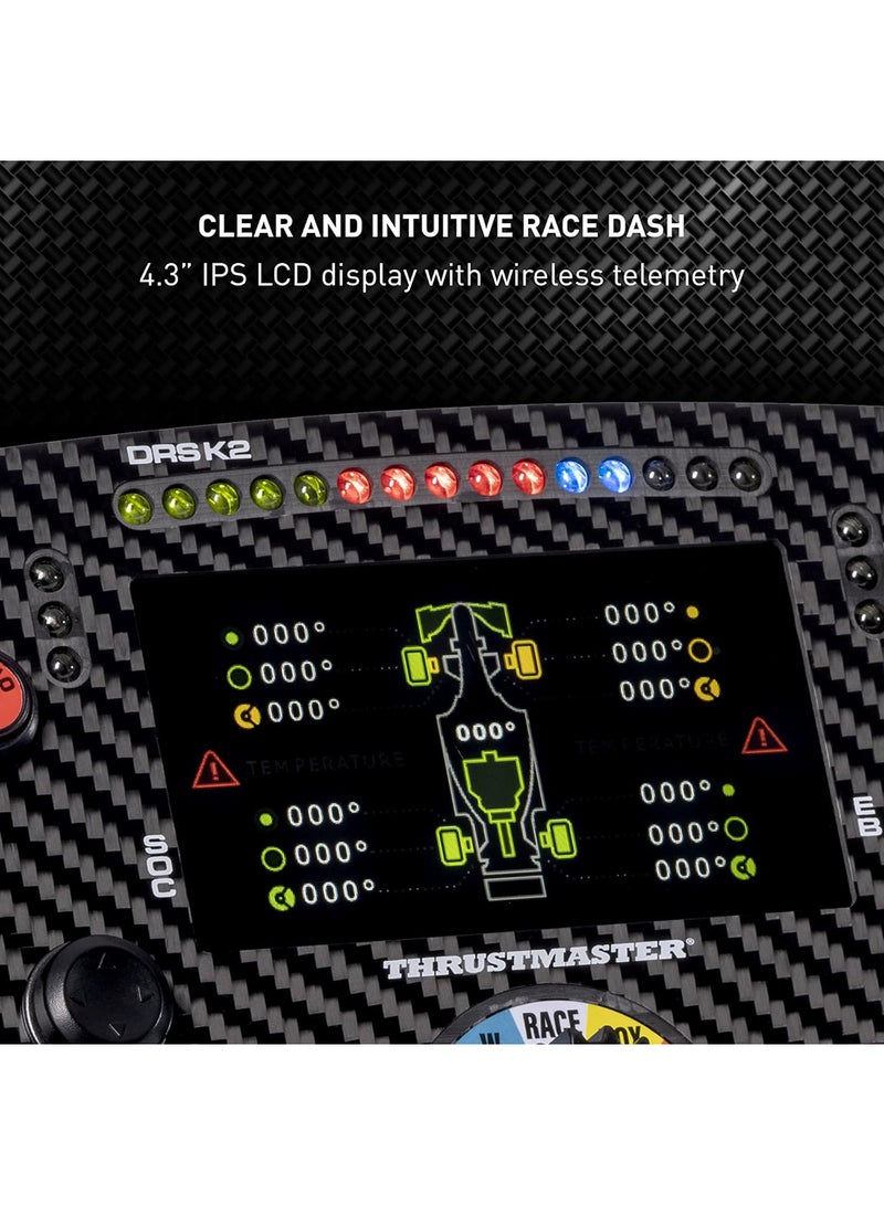 Thrustmaster Formula Wheel Add-On Ferrari SF1000 Edition, Replica Wheel, PC, PS4, PS5, Xbox One and Series X|S, Display and LED Dash, 100% Carbon Fiber Faceplate, Licensed by Ferrari