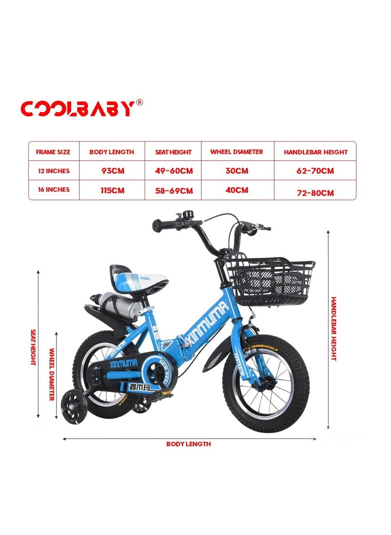 Children's Bike 12 Inch Kids Bike Boy Girl Bicycle 3-12 Years Old Riding Children's Bike Fashion Gift Cool Outdoor Bike