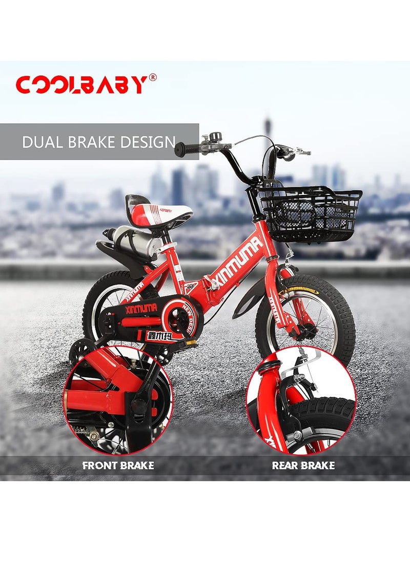 Children's Bike 16 Inch Kids Bike Boy Girl Bicycle 3-12 Years Old Riding Children's Bike Fashion Gift Cool Outdoor Bike