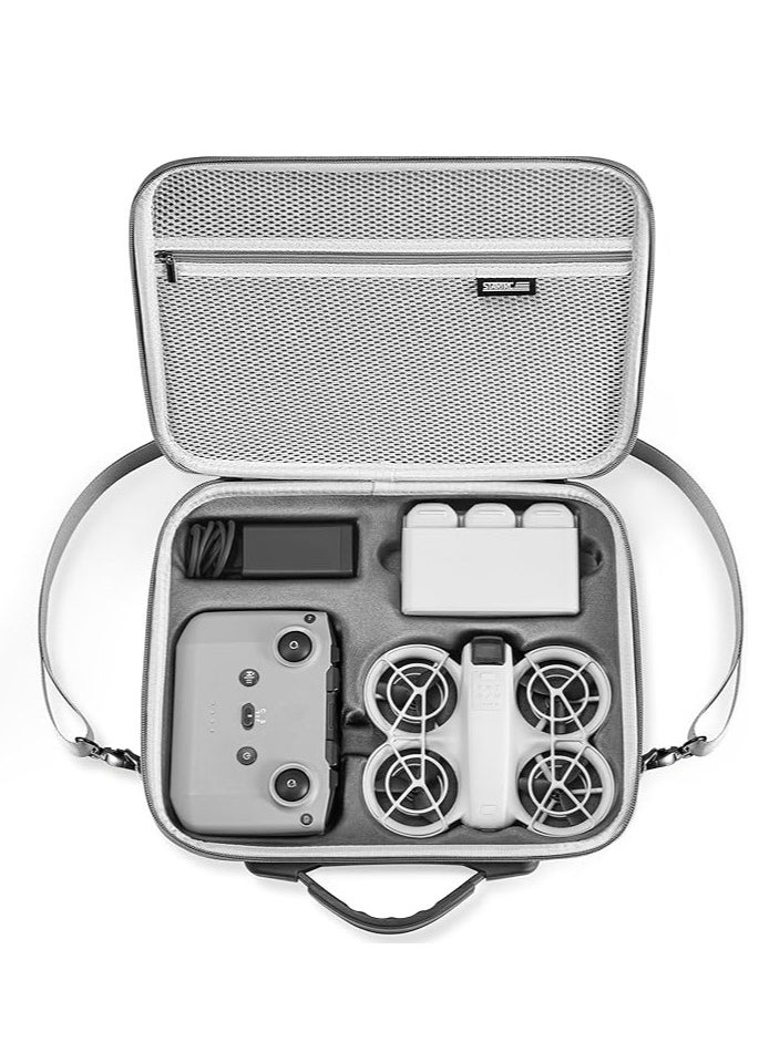 Carrying Case for DJI Neo Portable PU Storage Protective Bag for DJI Neo Fly More Combo Accessories, Compatible with RC-N3 Remote Controller, Neo Intelligent Flight Battery, Charging Hub