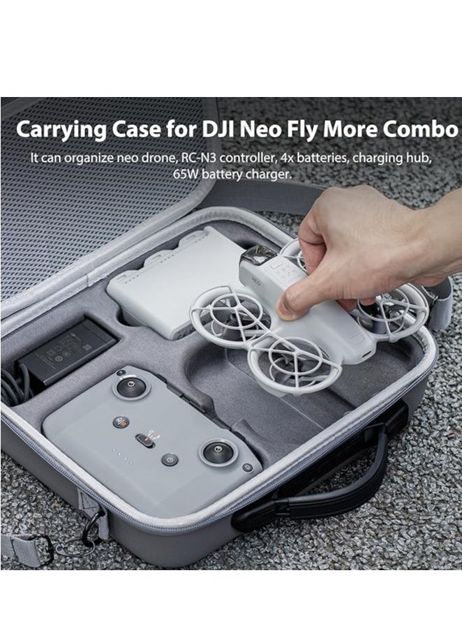 Carrying Case for DJI Neo Portable PU Storage Protective Bag for DJI Neo Fly More Combo Accessories, Compatible with RC-N3 Remote Controller, Neo Intelligent Flight Battery, Charging Hub