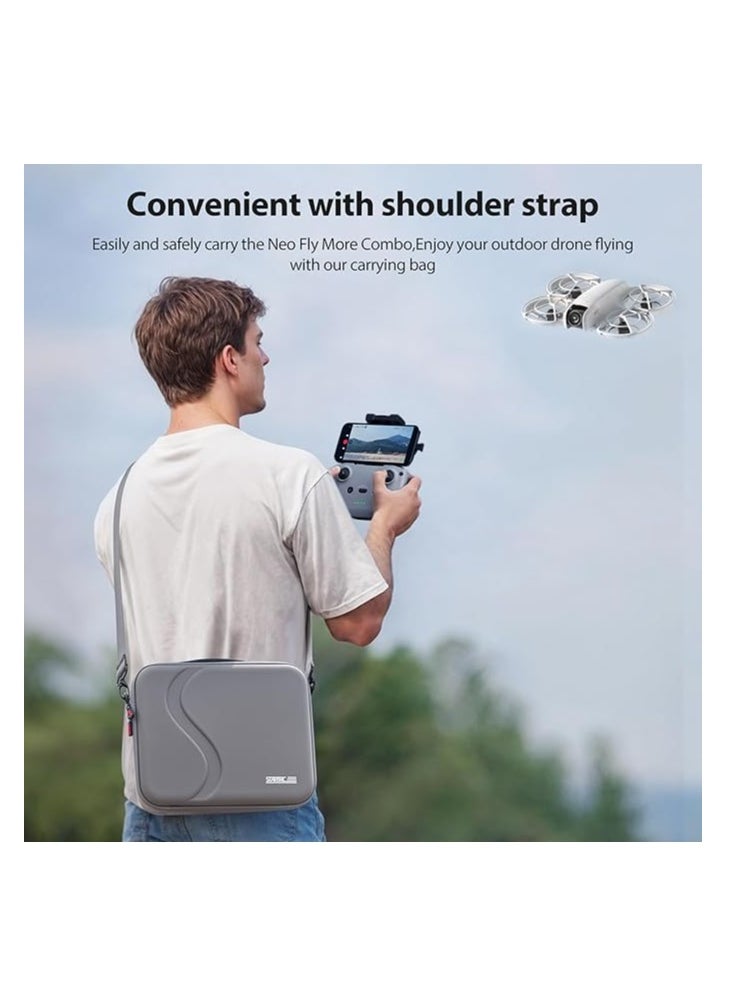 Carrying Case for DJI Neo Portable PU Storage Protective Bag for DJI Neo Fly More Combo Accessories, Compatible with RC-N3 Remote Controller, Neo Intelligent Flight Battery, Charging Hub