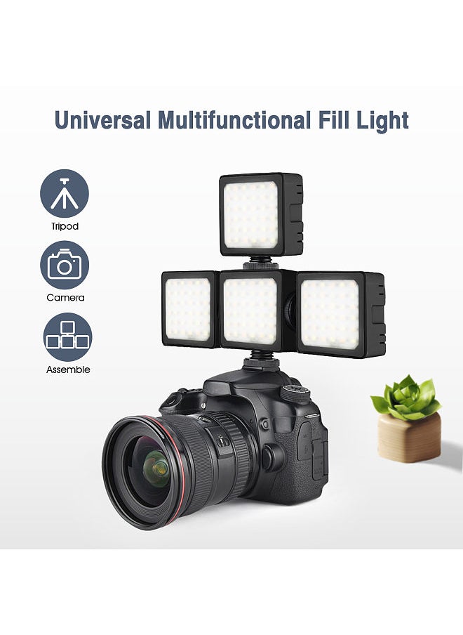 Mini Bi-color LED Video Light 2800K-8500K Dimmable Built-in Rechargeable Battery with 3 Cold Shoe Mounts LCD Display Vlog Fill Light for DSLR Camera