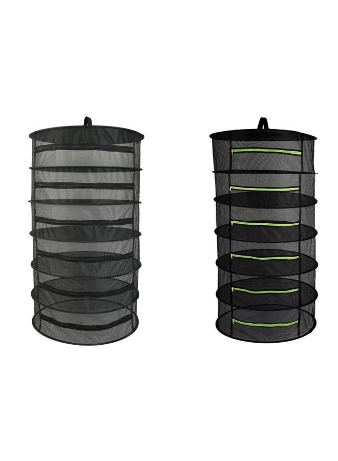 6 Layer Zipperd Hanging Basket Black 22x10x22centimeter