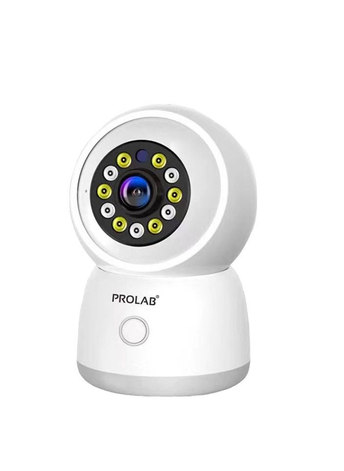 Prolab Wifi Smart 2mp Camera in Full Hd Smart tracking Motion and Sound detection which supports Two way Real time voice calling that feels like a face to face conversation