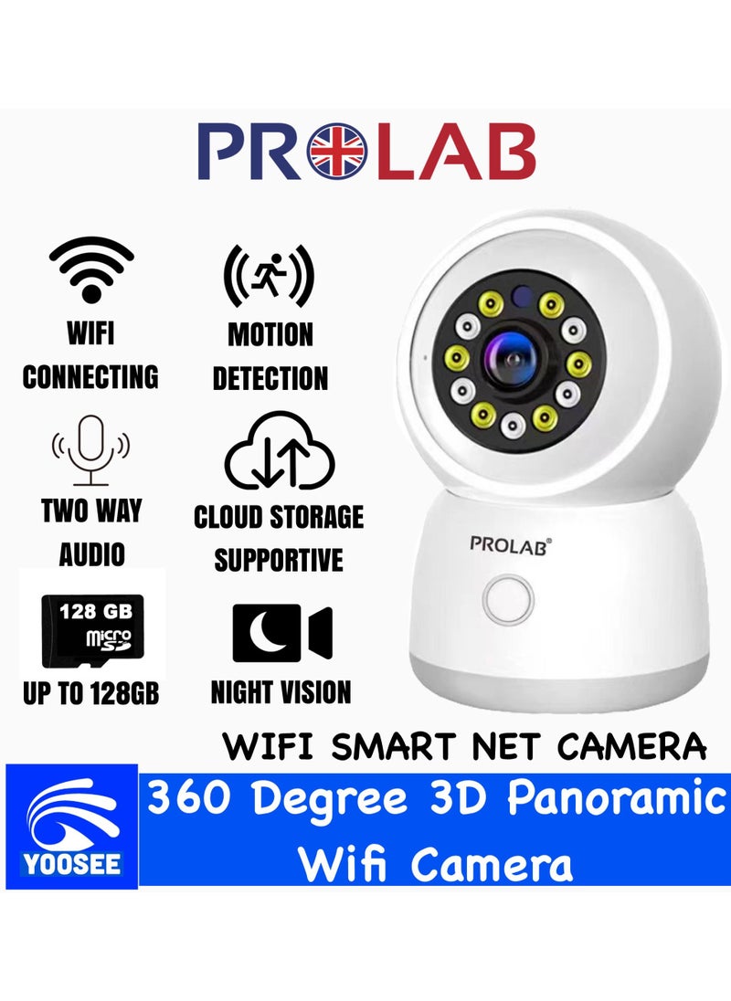 Prolab Wifi Smart 2mp Camera in Full Hd Smart tracking Motion and Sound detection which supports Two way Real time voice calling that feels like a face to face conversation