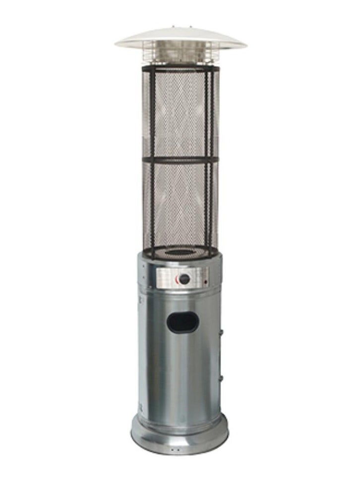 Patio Heater, Stainless Steel Floorstanding Liquid Outdoor Heater Quartz Glass Tube Patio Heater, Visual Flame Heater