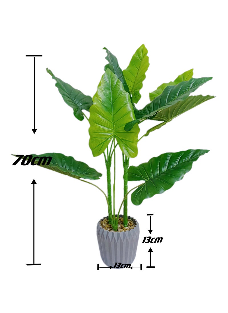 Artificial Spring Rain Leaf Plant 70cm Home Decoration Indoor and Outdoor Artificial Large Plant Bonsai Suitable for Modern Office, Living Room, Home Decoration Gifts (with Flower Pots) (Large)