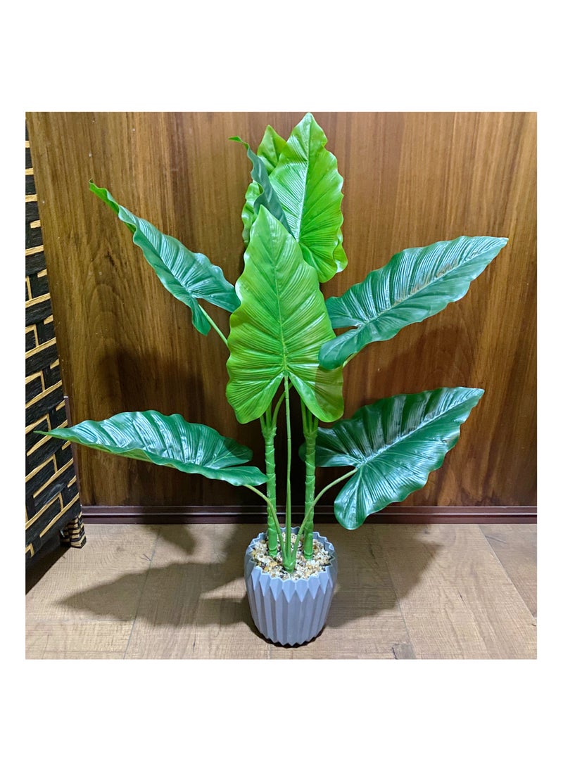 Artificial Spring Rain Leaf Plant 70cm Home Decoration Indoor and Outdoor Artificial Large Plant Bonsai Suitable for Modern Office, Living Room, Home Decoration Gifts (with Flower Pots) (Large)