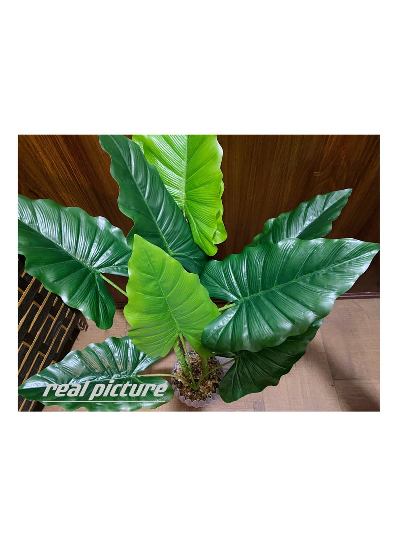 Artificial Spring Rain Leaf Plant 70cm Home Decoration Indoor and Outdoor Artificial Large Plant Bonsai Suitable for Modern Office, Living Room, Home Decoration Gifts (with Flower Pots) (Large)