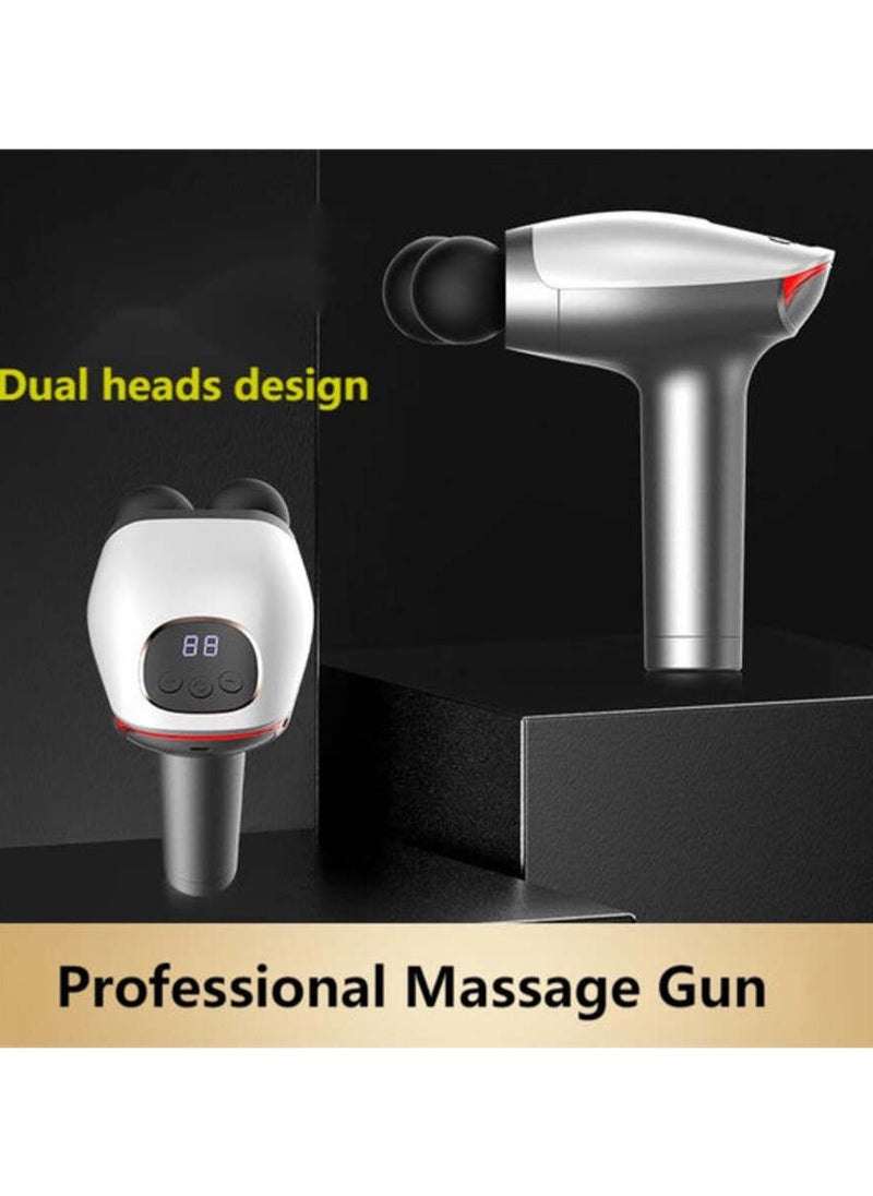 Portable Fascial Massage Gun Electric Percussion Pistol Massager Body Relaxation With LED Touch Screen 8Replaceable Massage Head