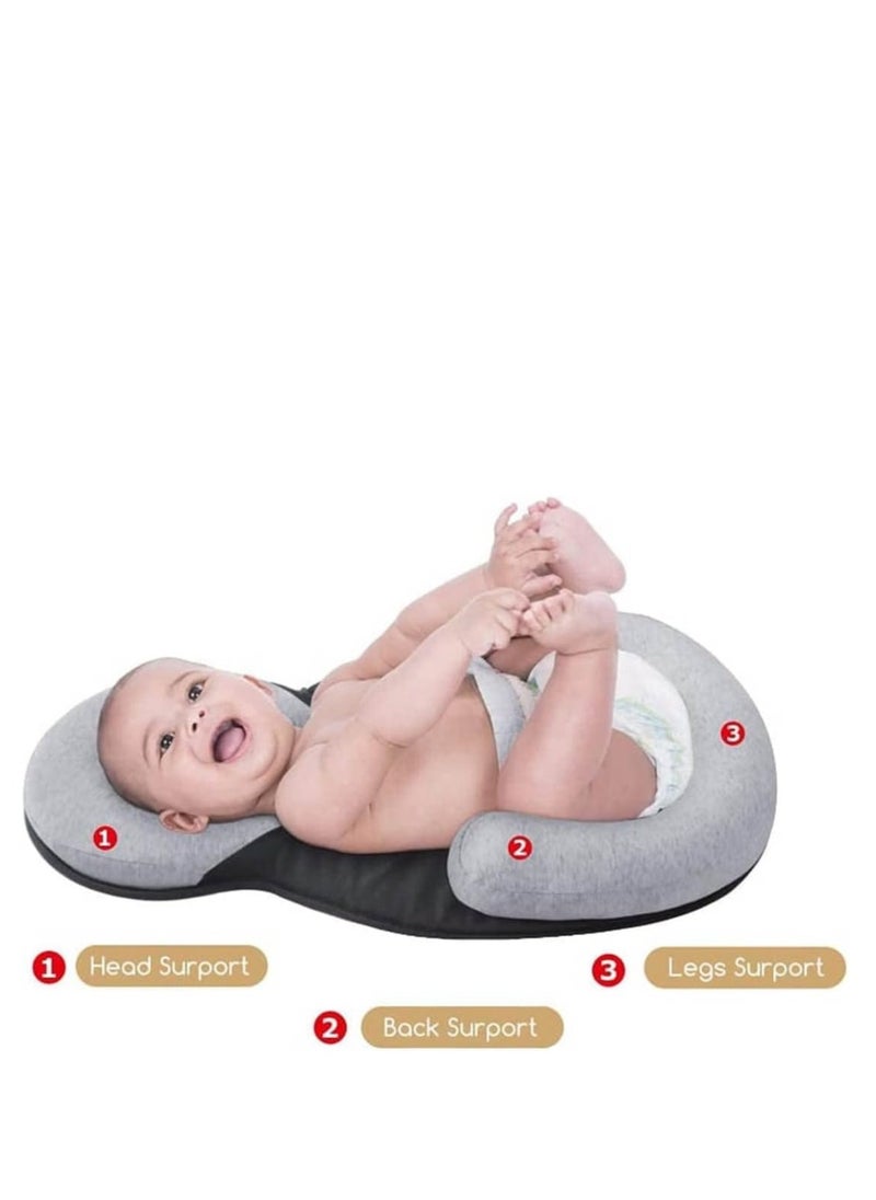 Portable Foldable Travel Baby Bassinet Crib Pillow Baby Comfy Sleeping Position Ultra Soft Material Cushion Edge Provide Newborn Bed Baby Cocoon Crib Travel Crib for Infant