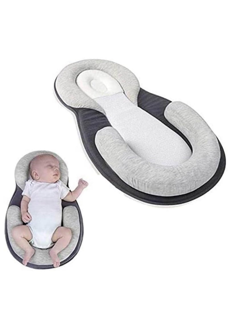 Portable Foldable Travel Baby Bassinet Crib Pillow Baby Comfy Sleeping Position Ultra Soft Material Cushion Edge Provide Newborn Bed Baby Cocoon Crib Travel Crib for Infant