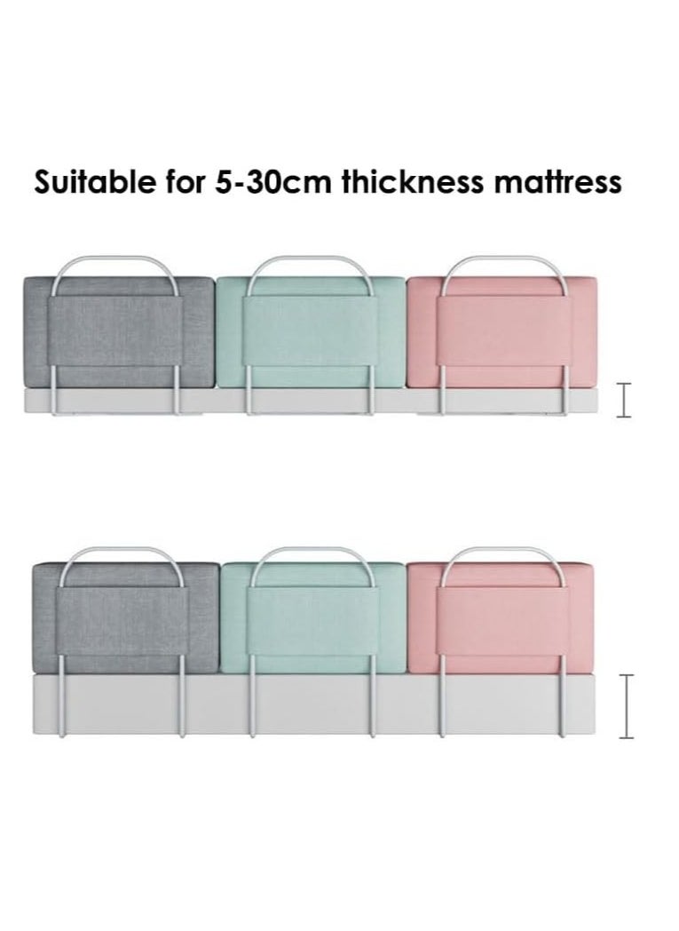 Bed Rail for Baby Infant, Soft Padded Cushion Guardrail for Crib, Kids Bed Rail Gaurd, Baby Bed Protector Safety Fence for Toddlers, Bed Bumper, Suitable for Different Thickness Mattress (2, Pink)