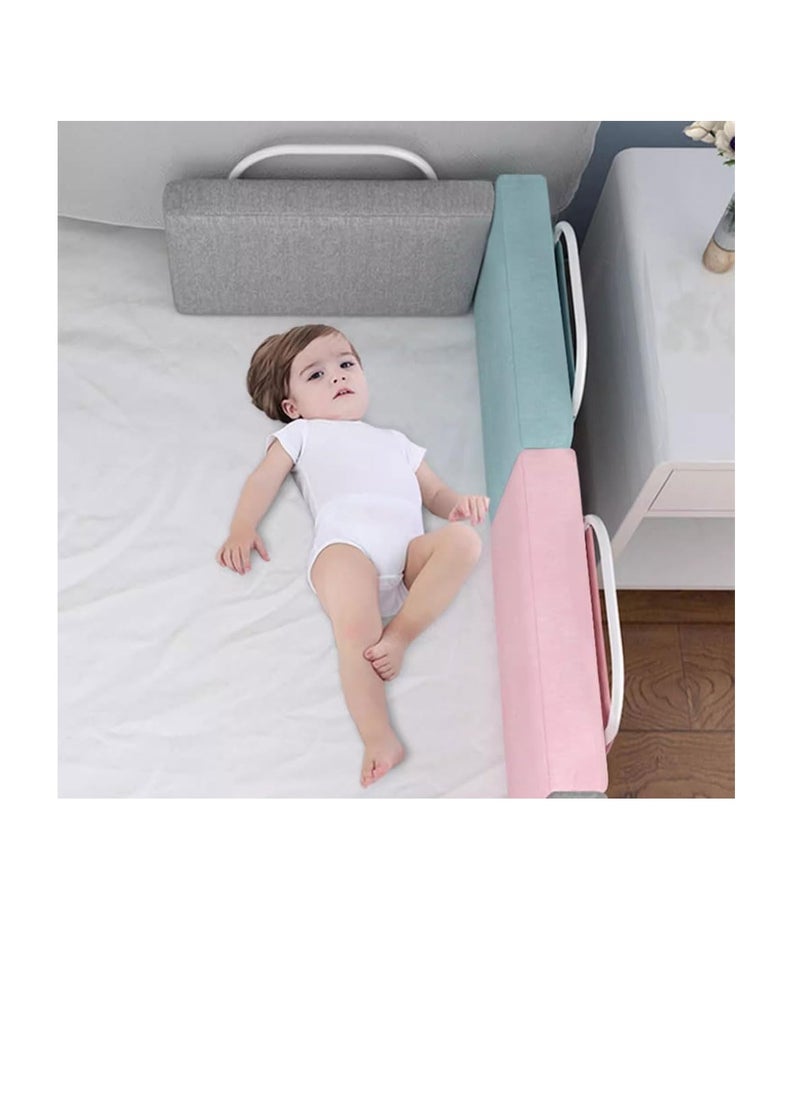 Bed Rail for Baby Infant, Soft Padded Cushion Guardrail for Crib, Kids Bed Rail Gaurd, Baby Bed Protector Safety Fence for Toddlers, Bed Bumper, Suitable for Different Thickness Mattress (1, Pink)