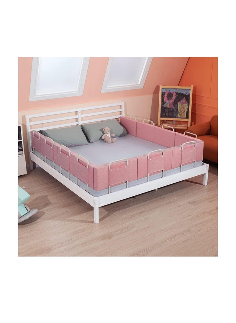 Bed Rail for Baby Infant, Soft Padded Cushion Guardrail for Crib, Kids Bed Rail Gaurd, Baby Bed Protector Safety Fence for Toddlers, Bed Bumper, Suitable for Different Thickness Mattress (3, Pink)