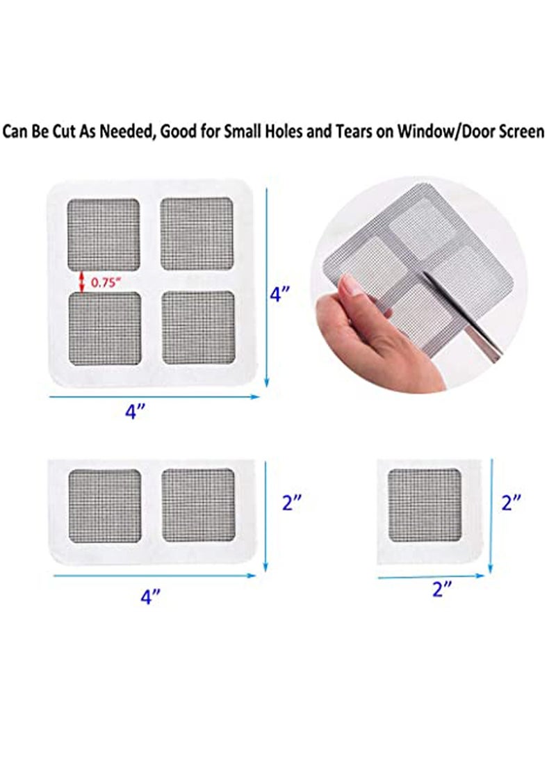 12 Pack Window and Door Screen Repair Kit Fiberglass Screen Repair Patches, Strong Adhesive Screen Repair Stickers Mesh Film Ideal for Fixing Small Holes and Tears, 4