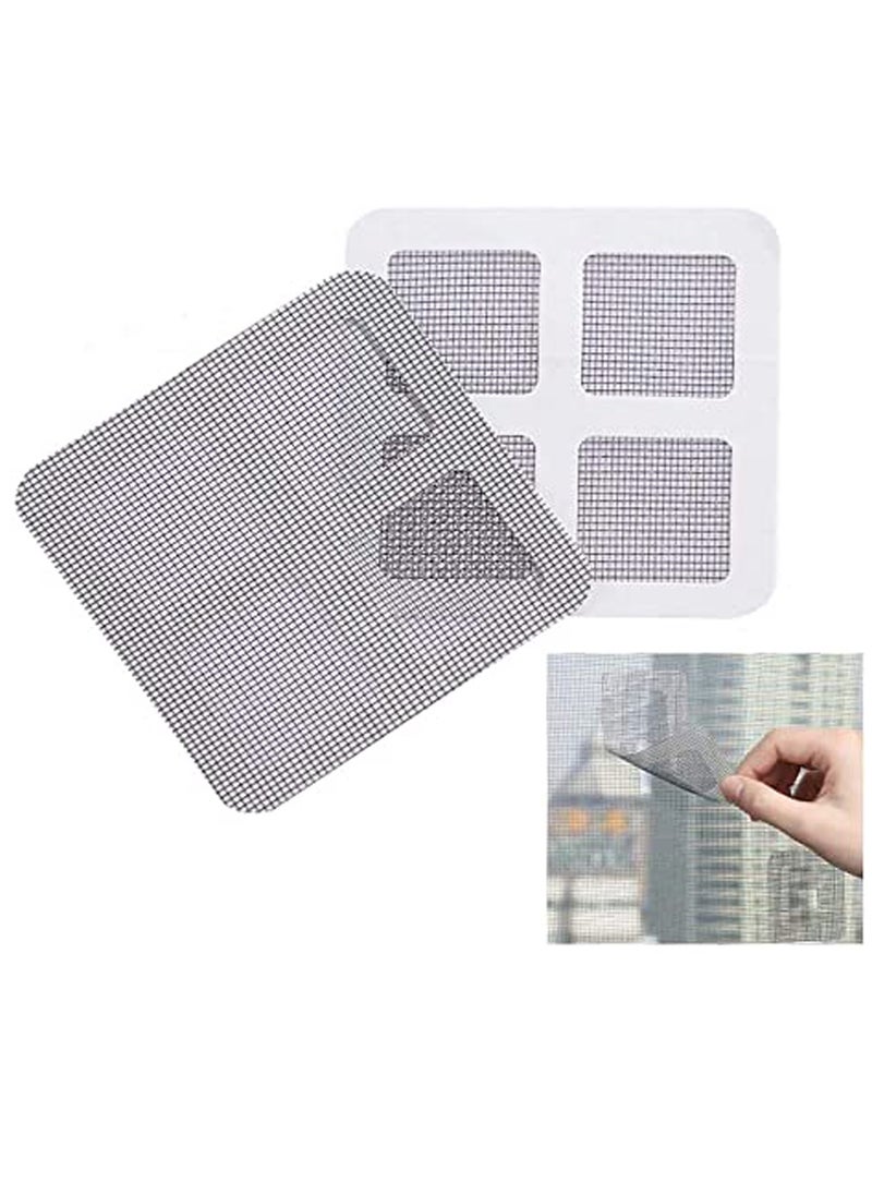 12 Pack Window and Door Screen Repair Kit Fiberglass Screen Repair Patches, Strong Adhesive Screen Repair Stickers Mesh Film Ideal for Fixing Small Holes and Tears, 4